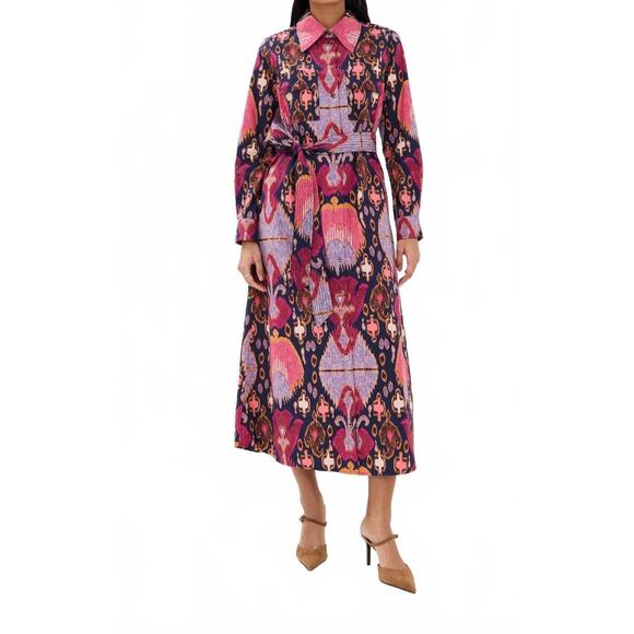 FIGUE Dresses & Skirts - NEW FIGUE bassa dress in fan ikat true navy